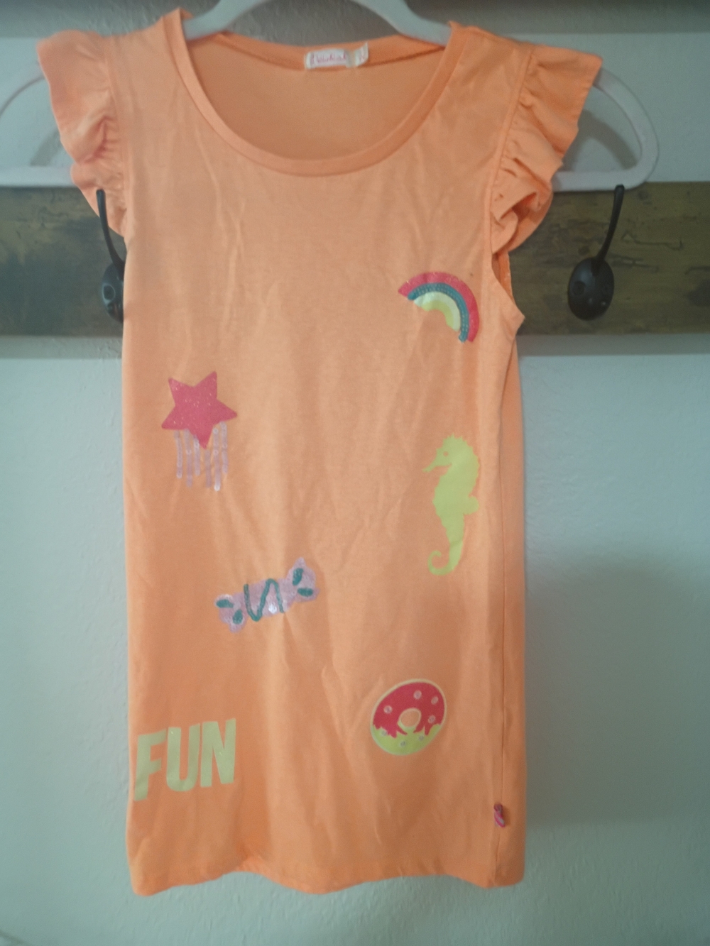 Girls Billieblush Orange Graphic Fun Tee Dress